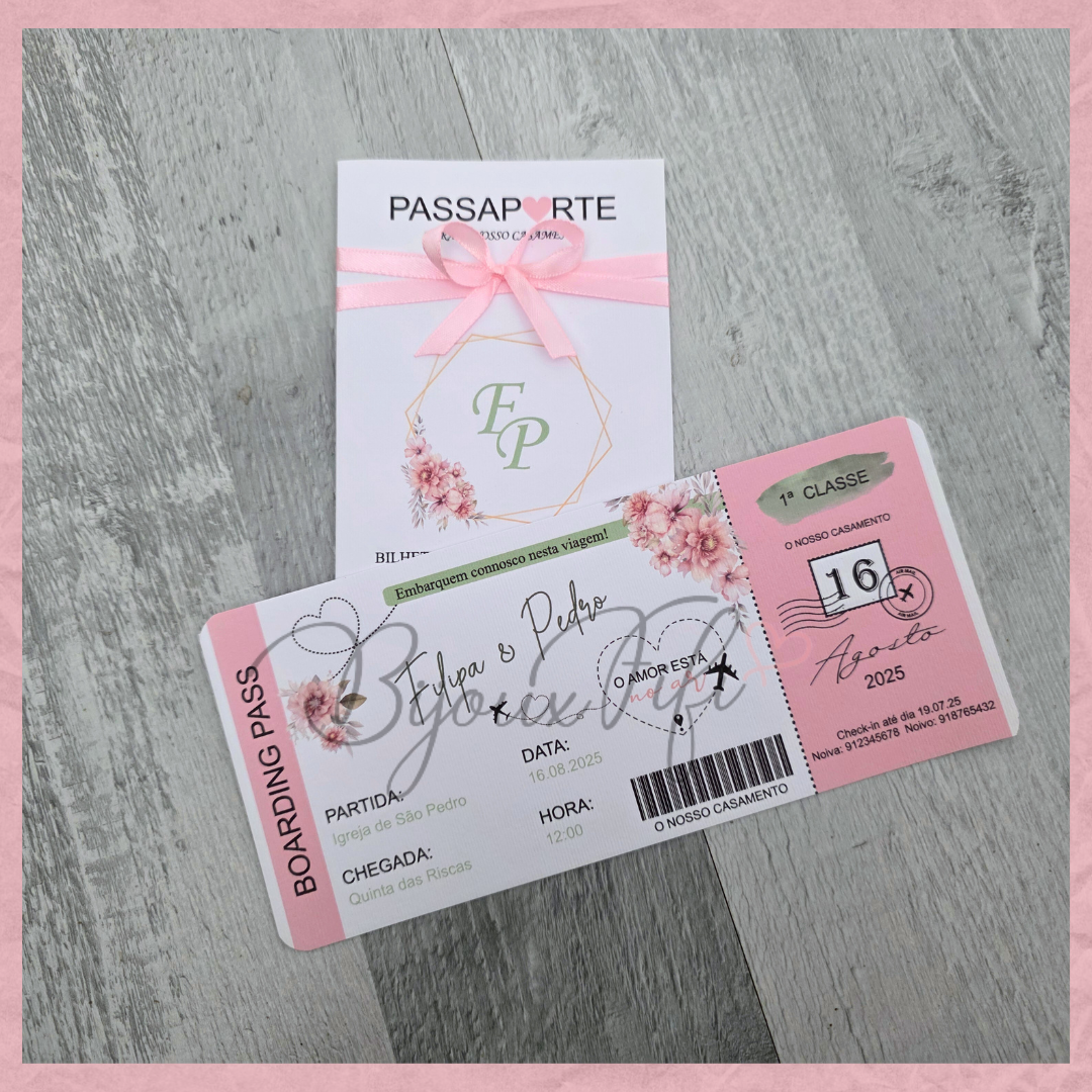 Convite Wedding Passaporte "Sweet Love Fly" II