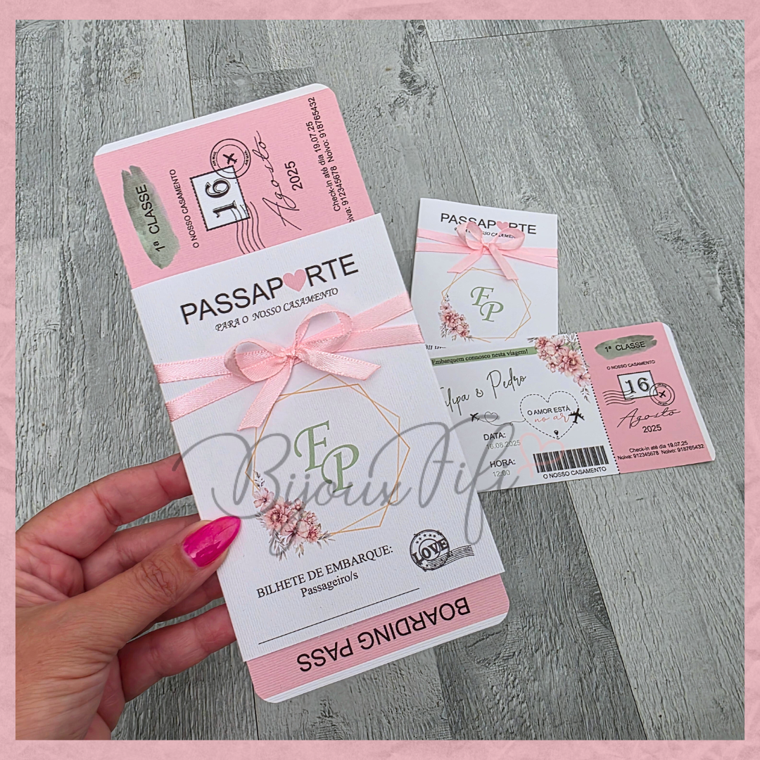Convite Wedding Passaporte "Sweet Love Fly" II