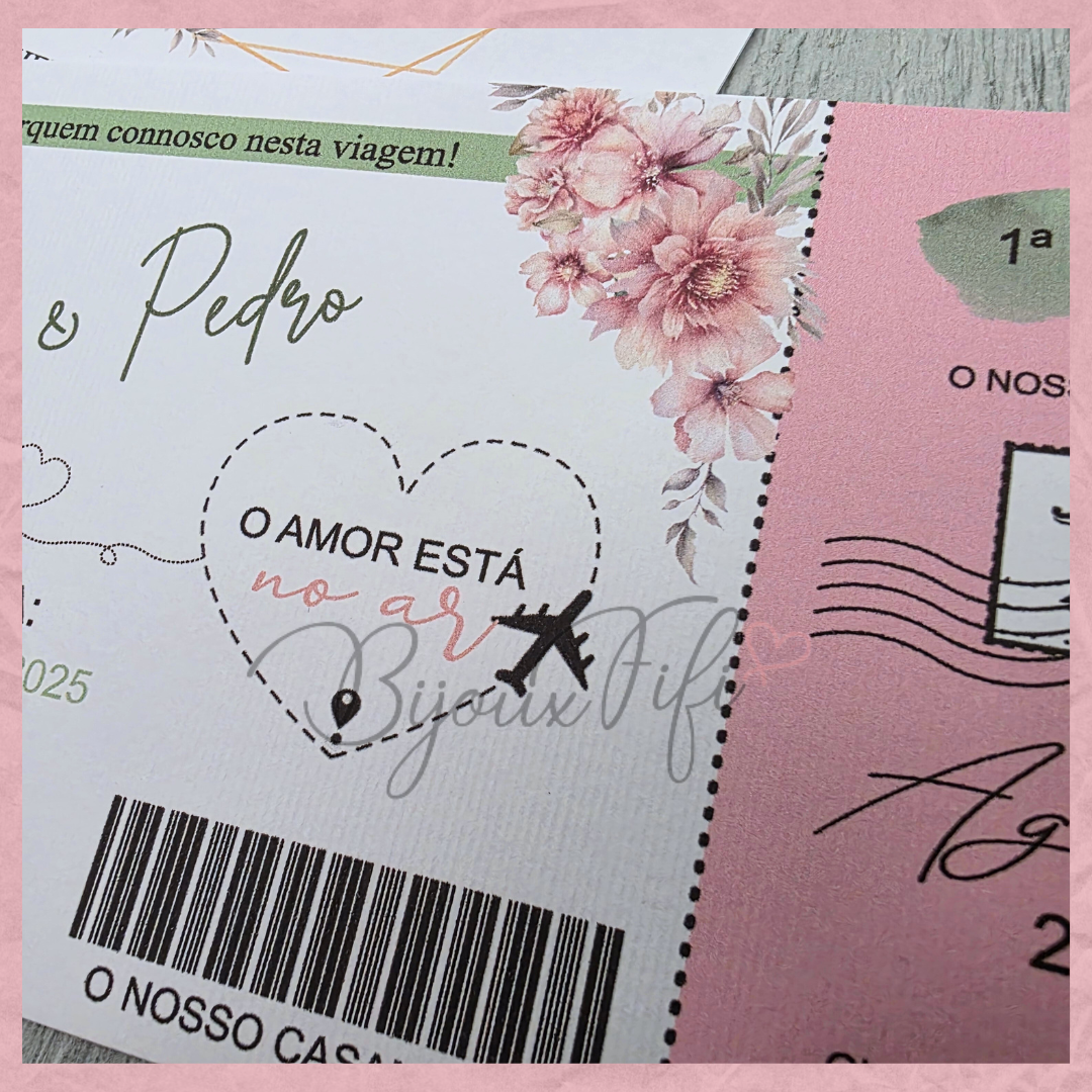 Convite Wedding Passaporte "Sweet Love Fly" II