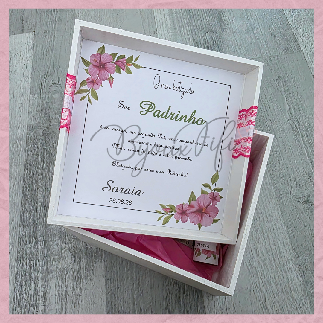 Caixa Oferta Padrinho/Avô/Pai "Hibiscus"