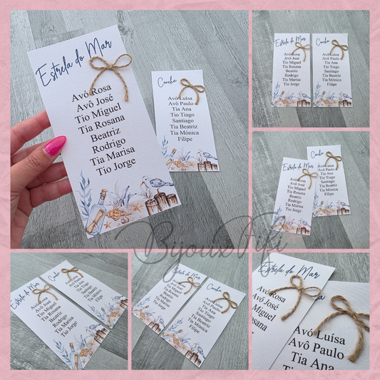 Cartões Seating Plan "Cruise Ticket"