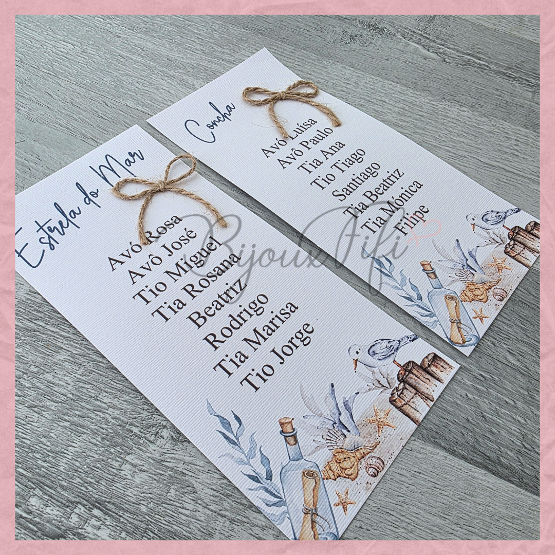 Cartões Seating Plan "Cruise Ticket"