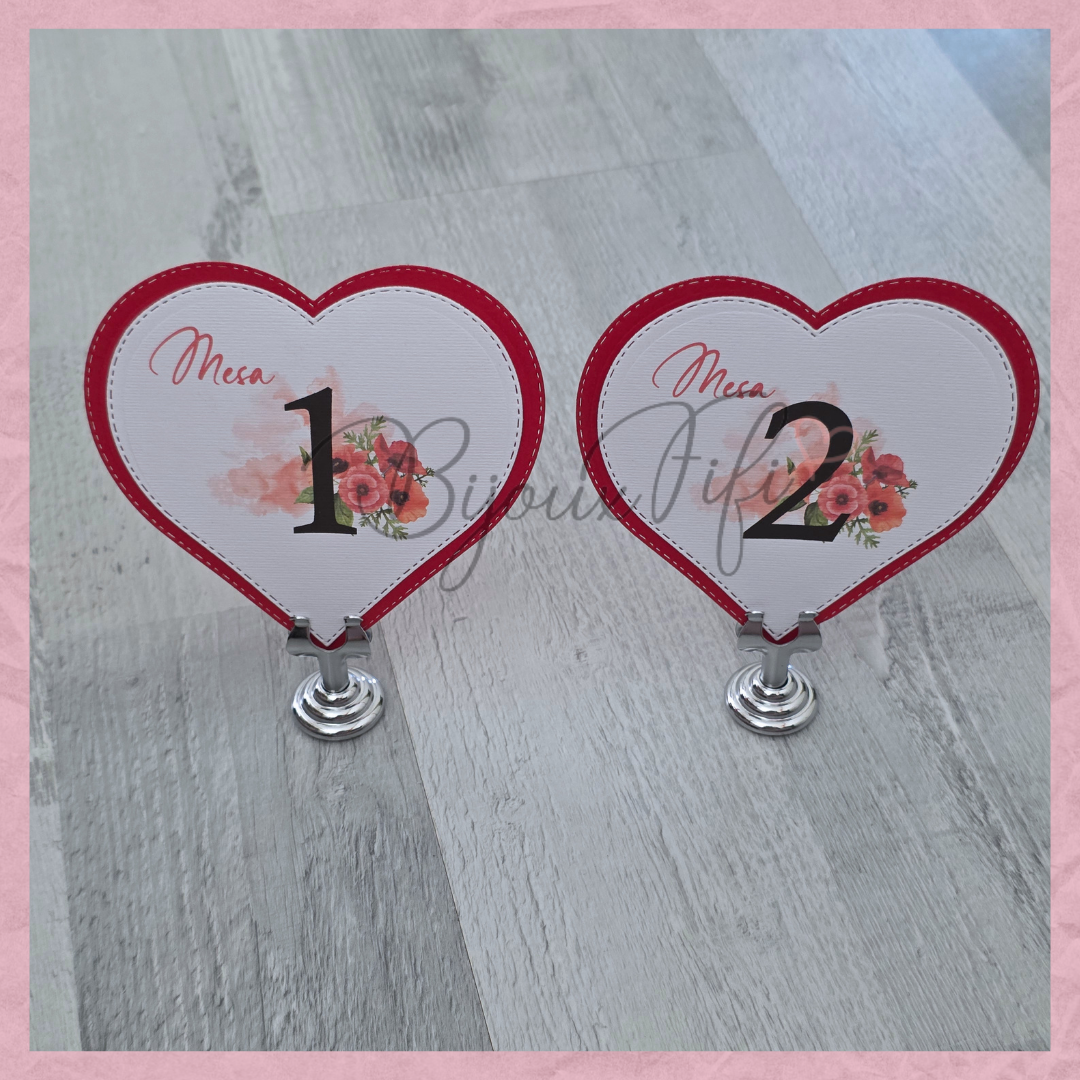 Marcador de Mesa com base ❤️ "Of my heart"