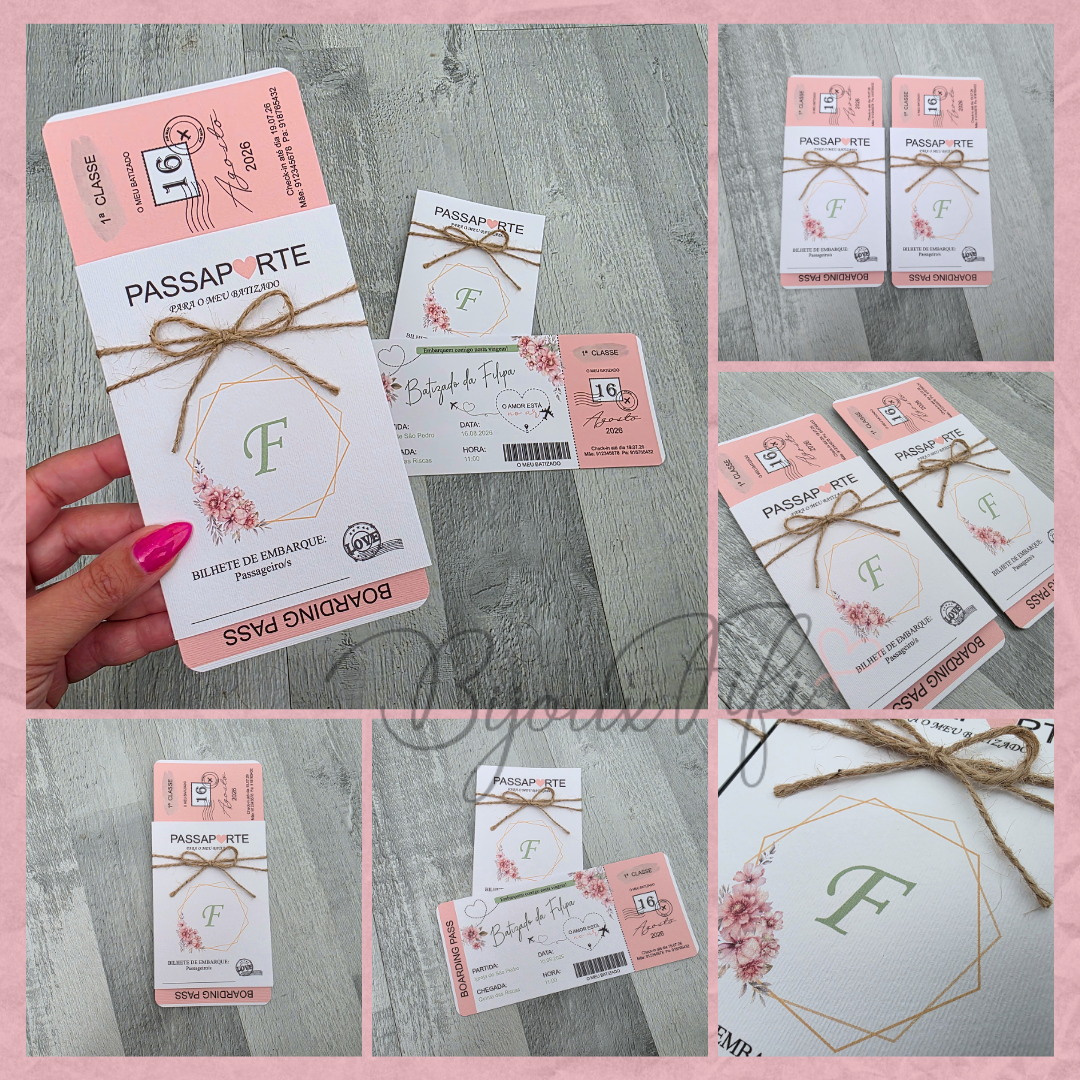 Convite Passaporte "Sweet Love Fly"