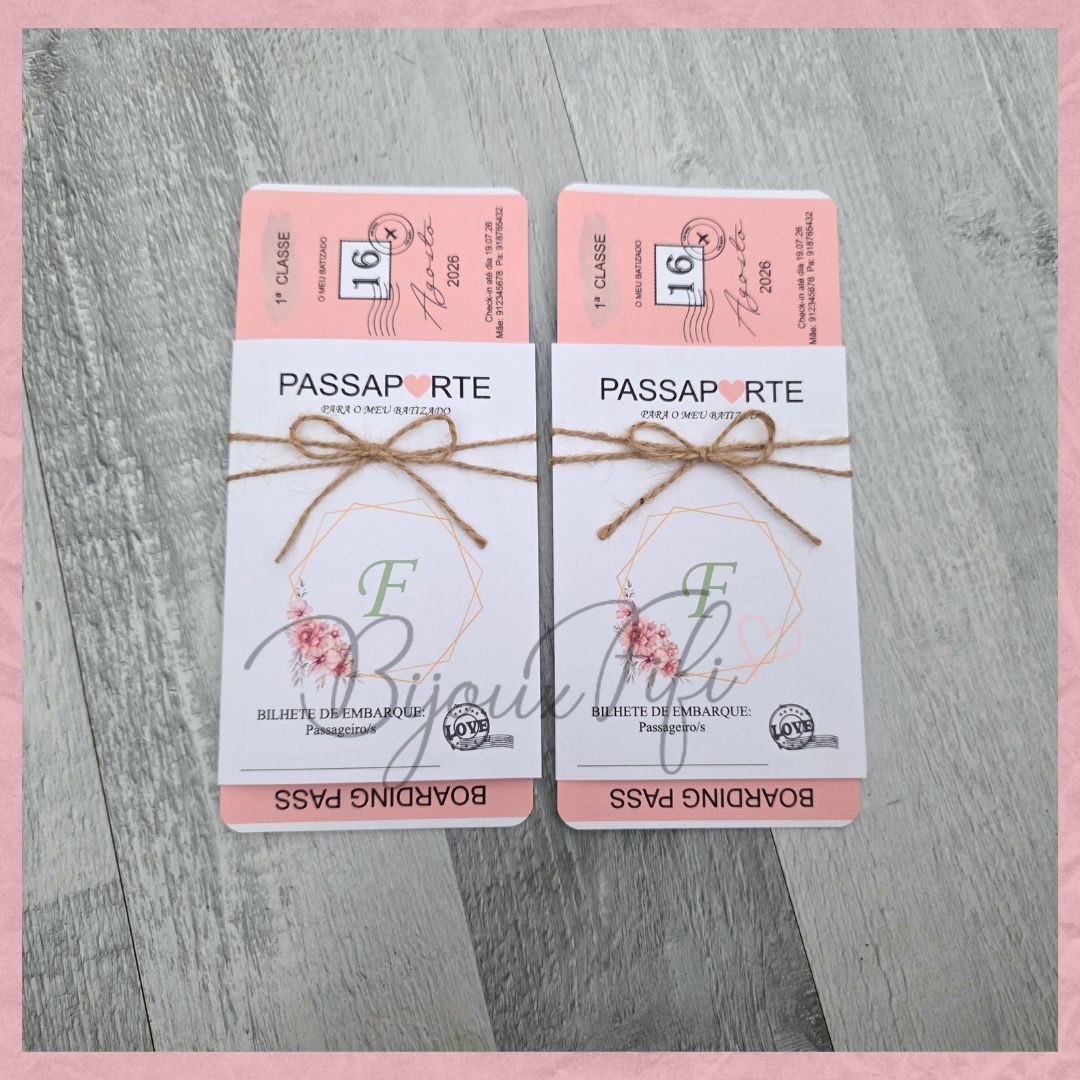 Convite Passaporte "Sweet Love Fly"