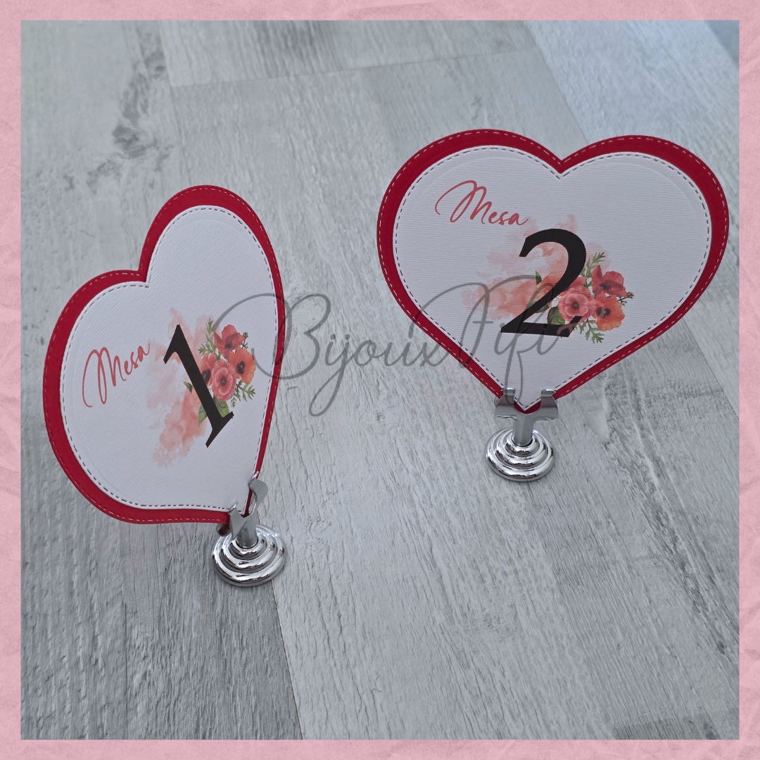Marcador de Mesa com base ❤️ "Of my heart"