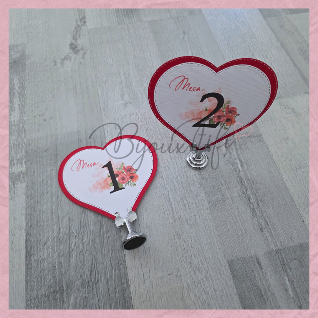 Marcador de Mesa com base ❤️ "Of my heart"