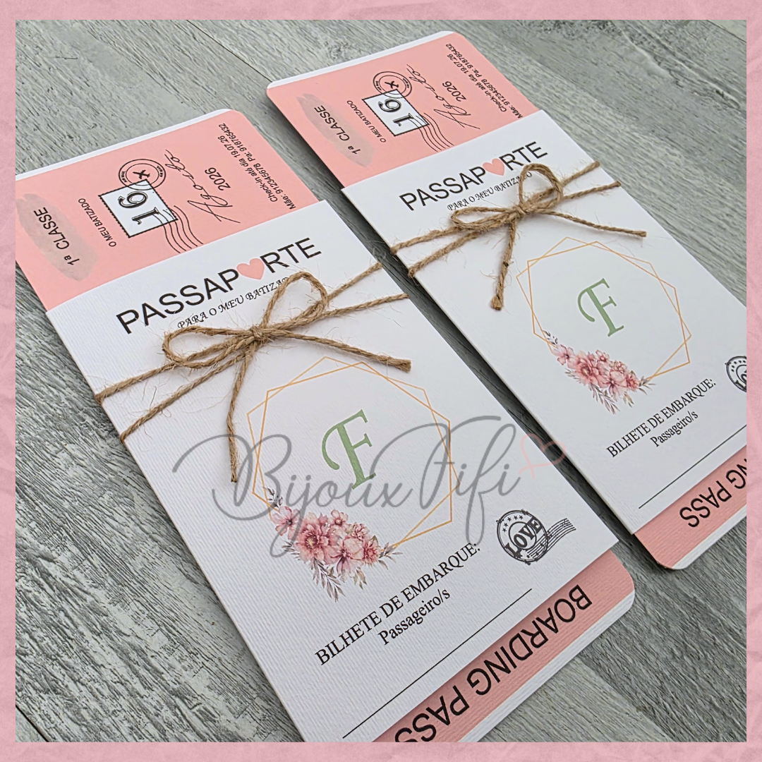 Convite Passaporte "Sweet Love Fly"