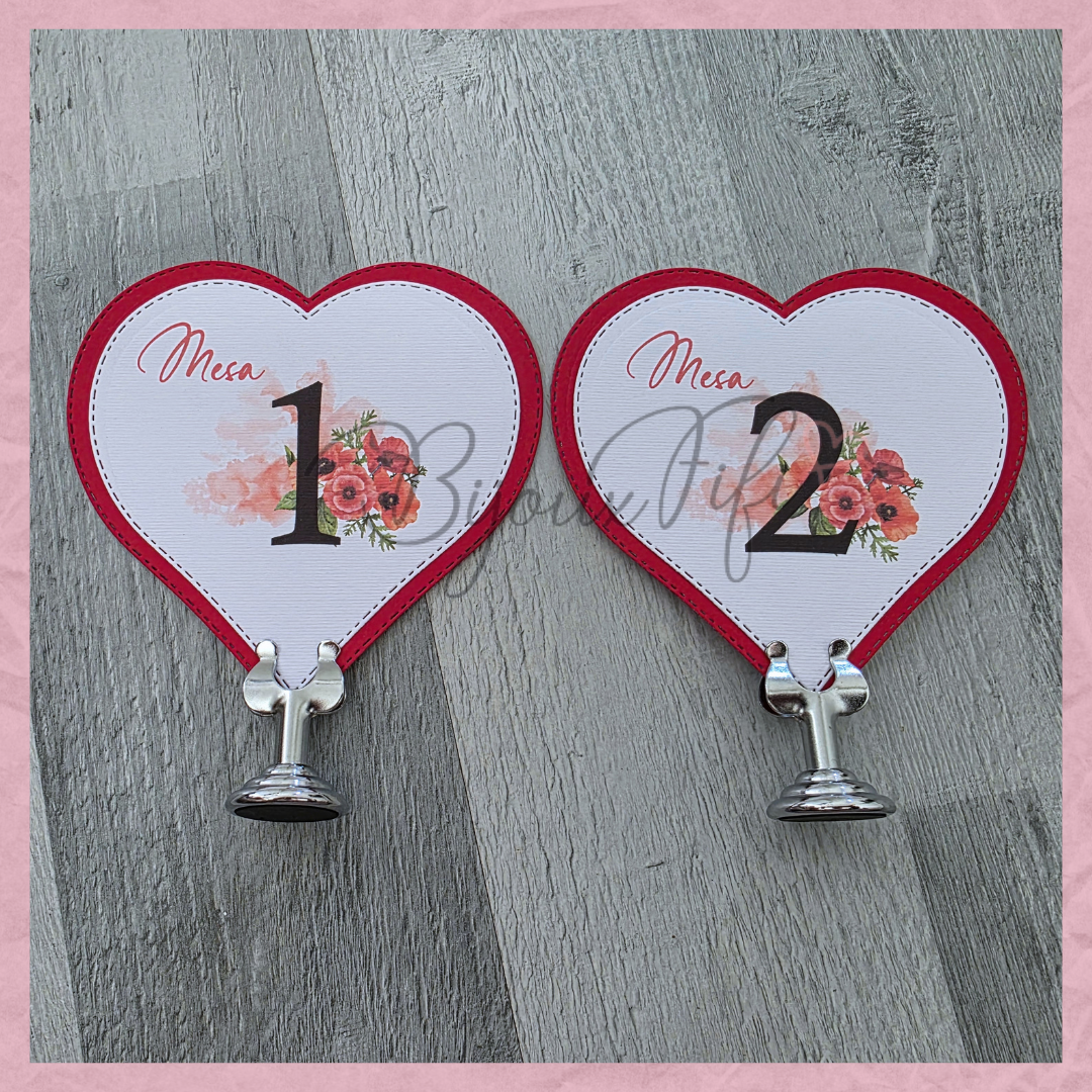 Marcador de Mesa com base ❤️ "Of my heart"