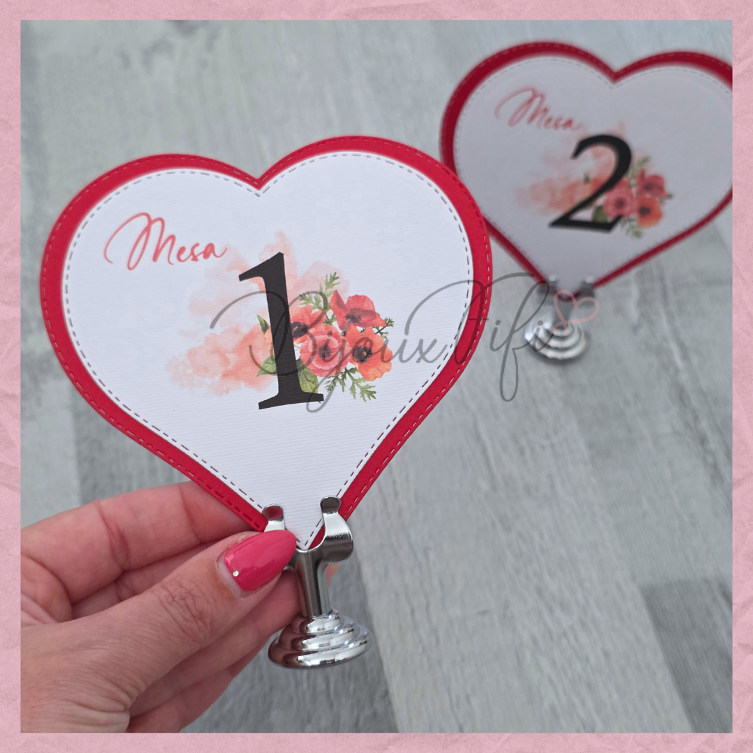Marcador de Mesa com base ❤️ "Of my heart"
