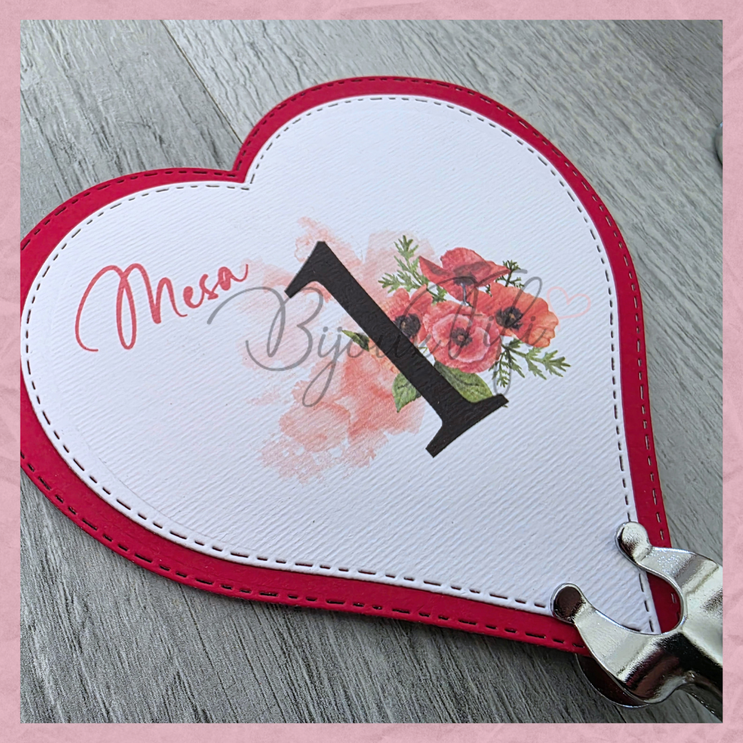 Marcador de Mesa com base ❤️ "Of my heart"
