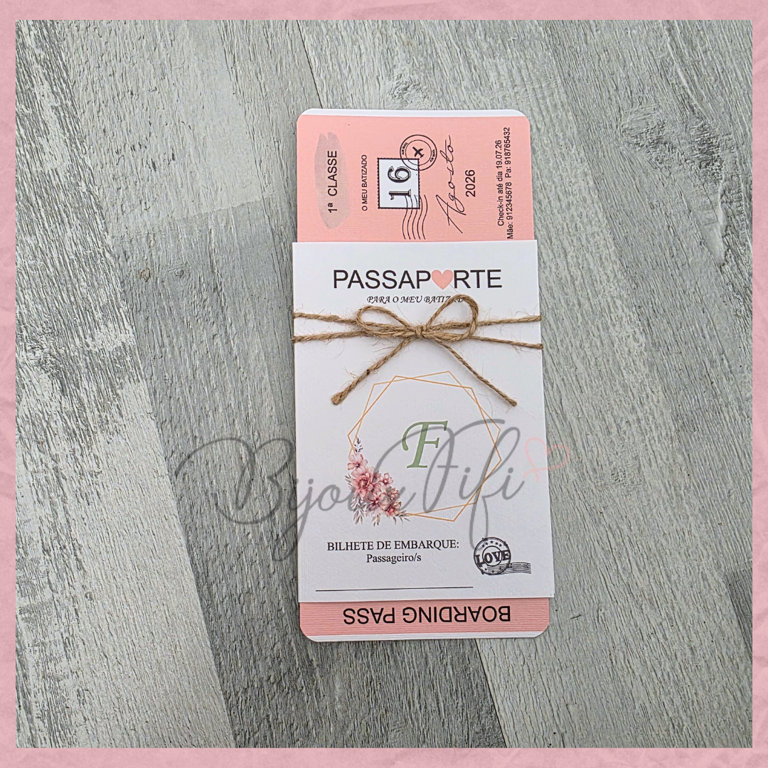 Convite Passaporte "Sweet Love Fly"