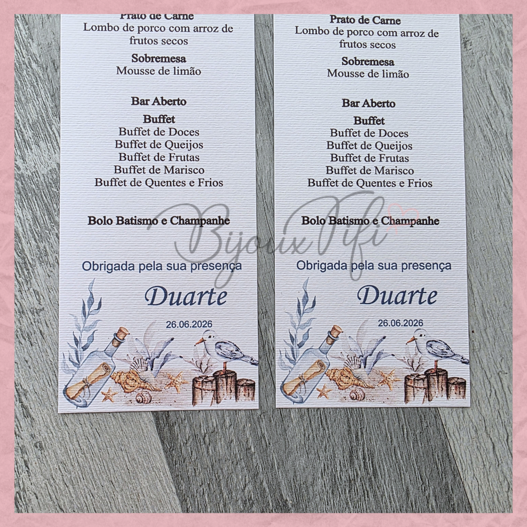 Ementa "Cruise Ticket"