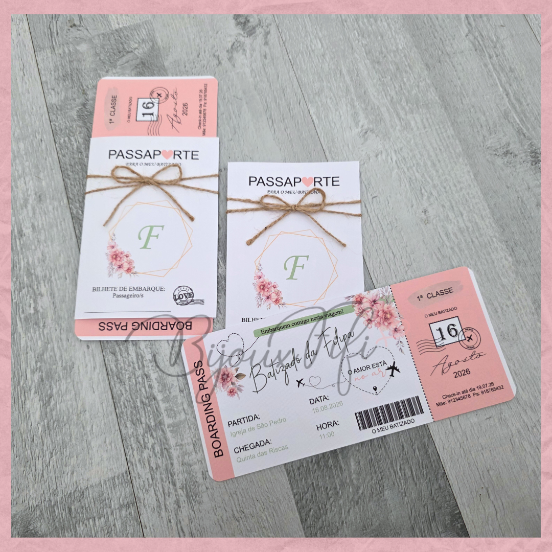Convite Passaporte "Sweet Love Fly"