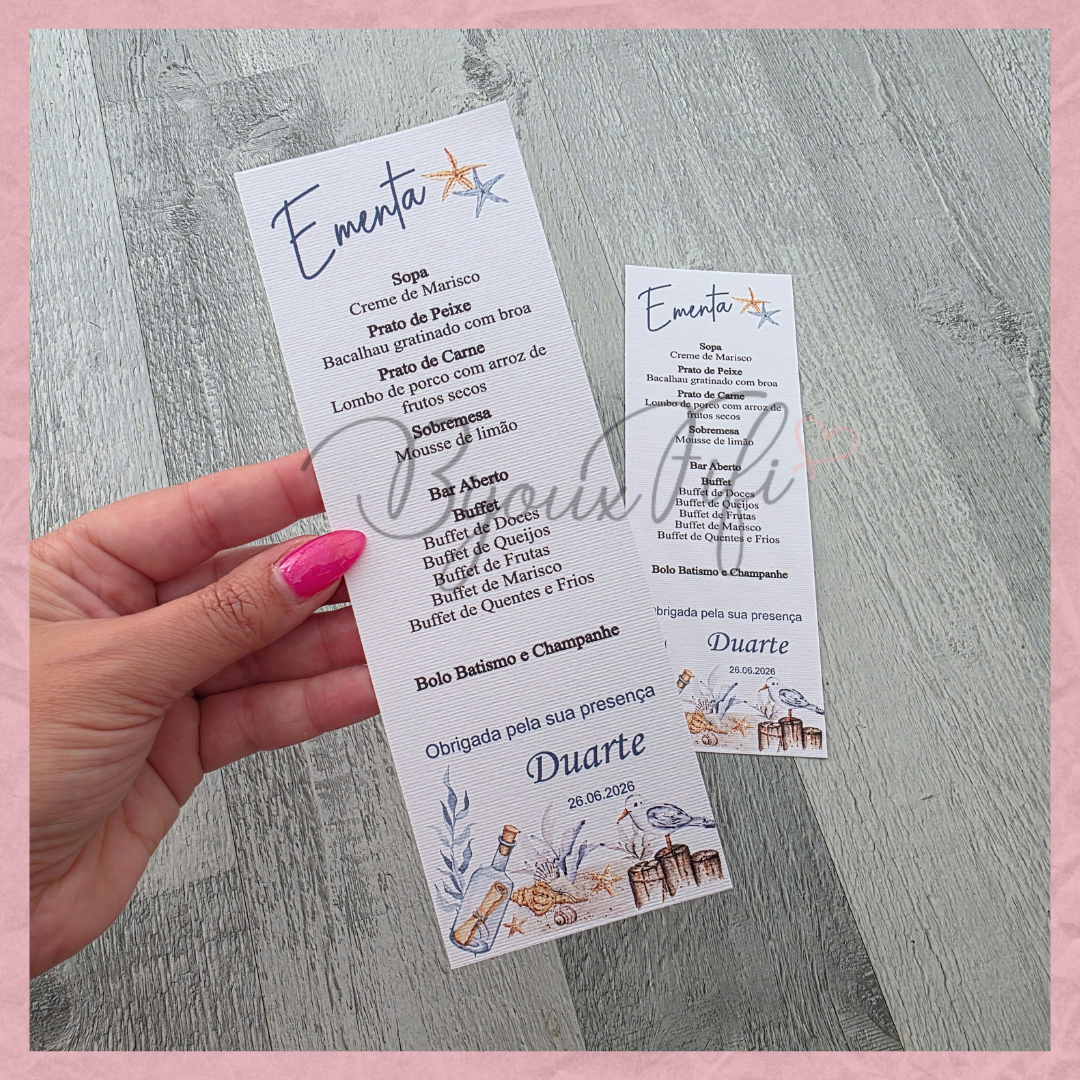 Ementa "Cruise Ticket"