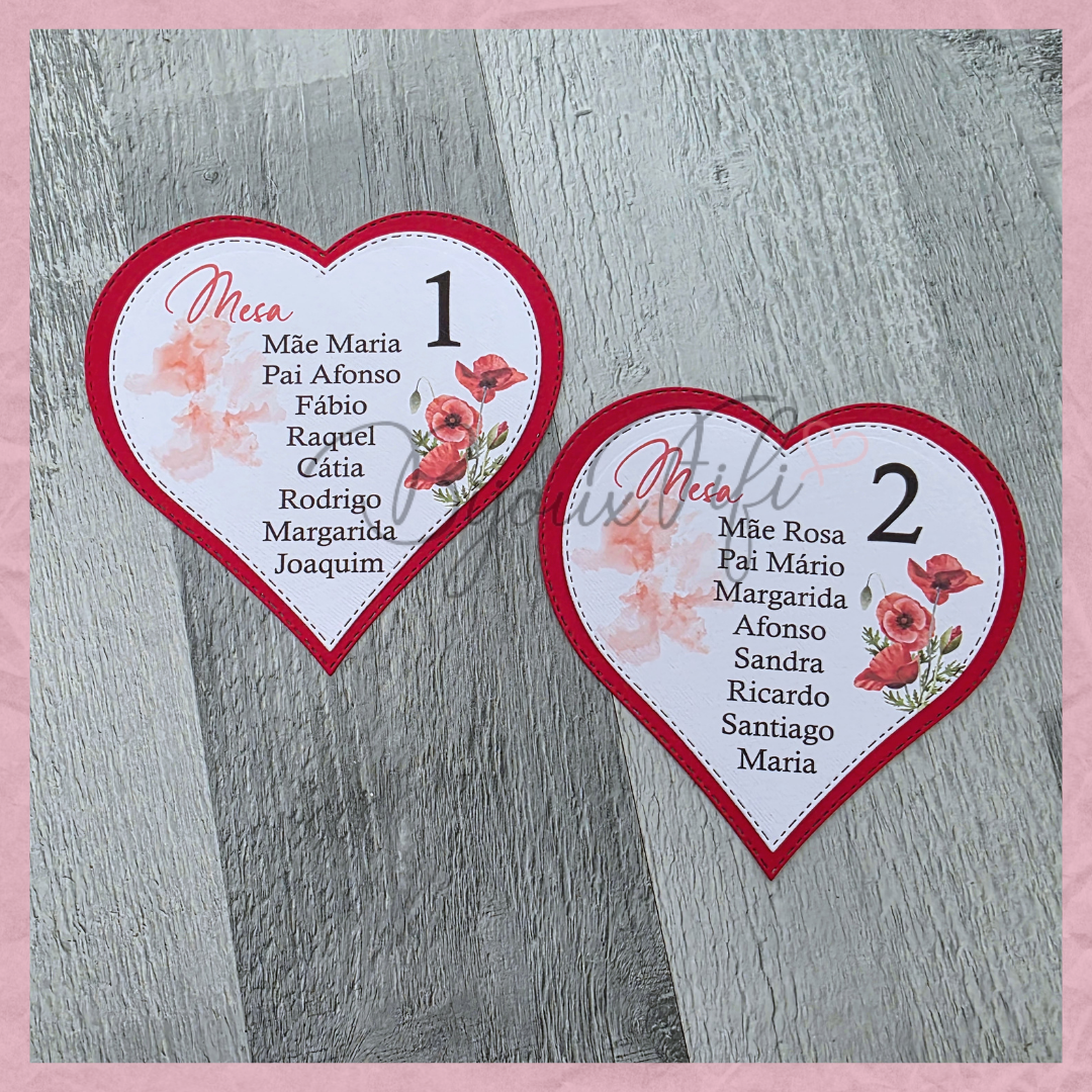 Cartões Seating Plan ❤️ "Of my heart"