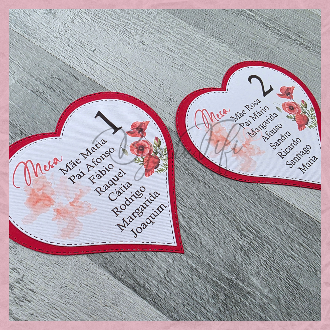 Cartões Seating Plan ❤️ "Of my heart"