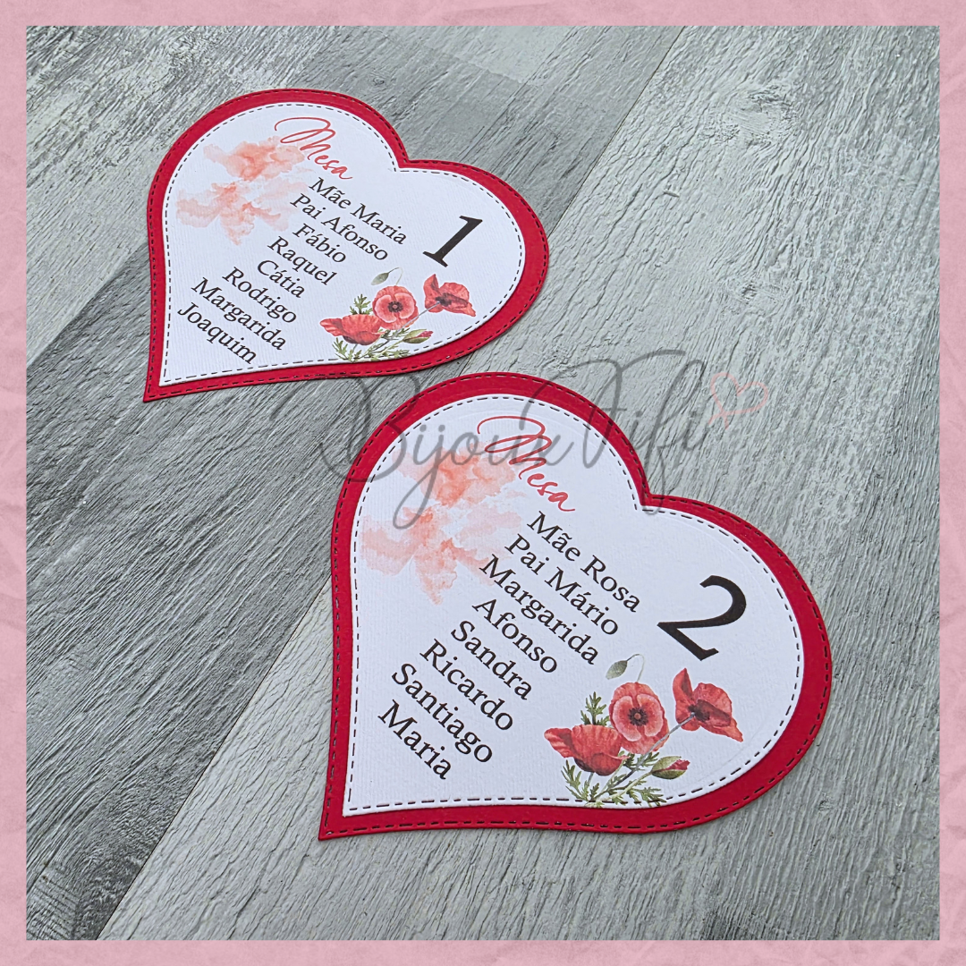 Cartões Seating Plan ❤️ "Of my heart"
