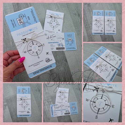 Convite Passaporte "Fly in the sky"