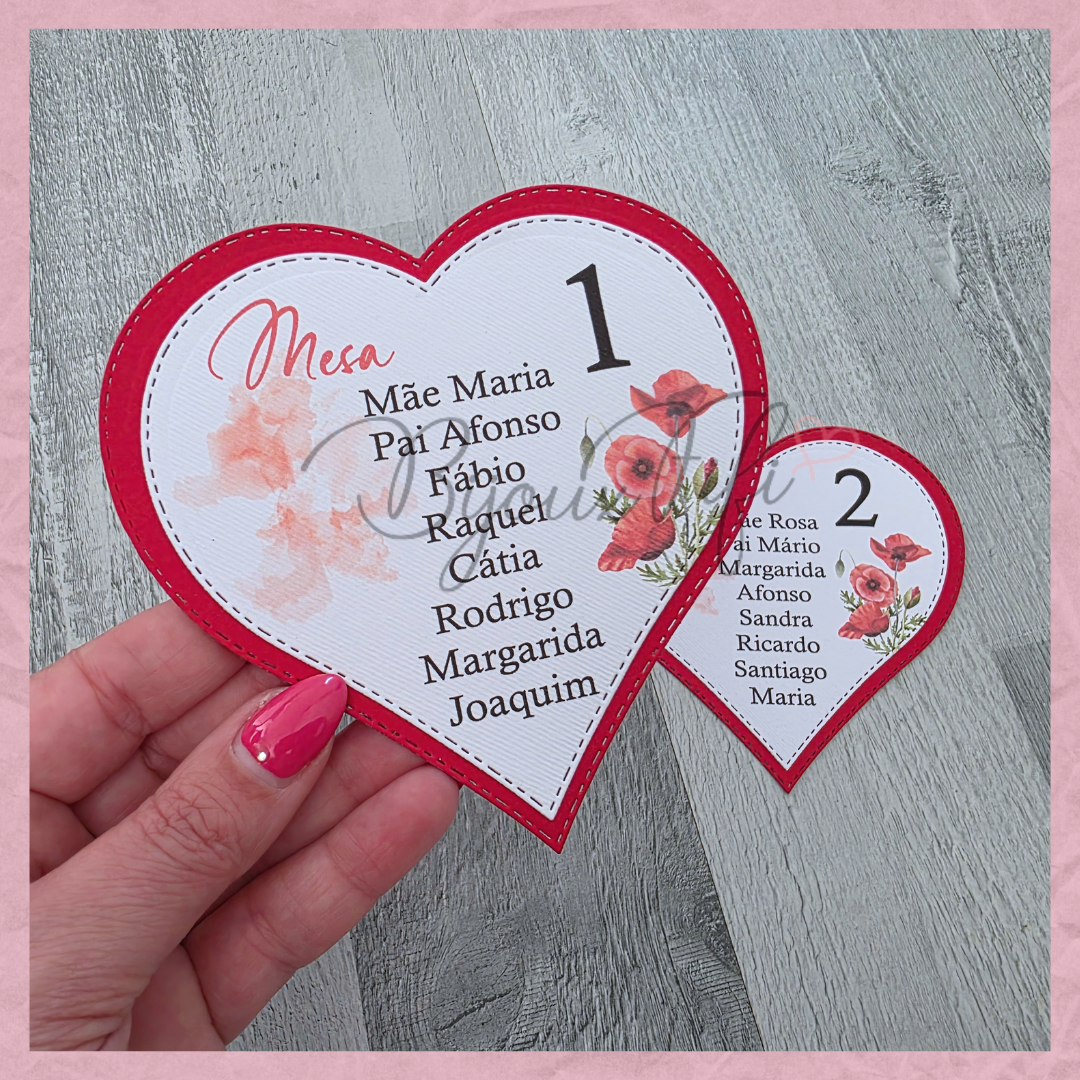 Cartões Seating Plan ❤️ "Of my heart"