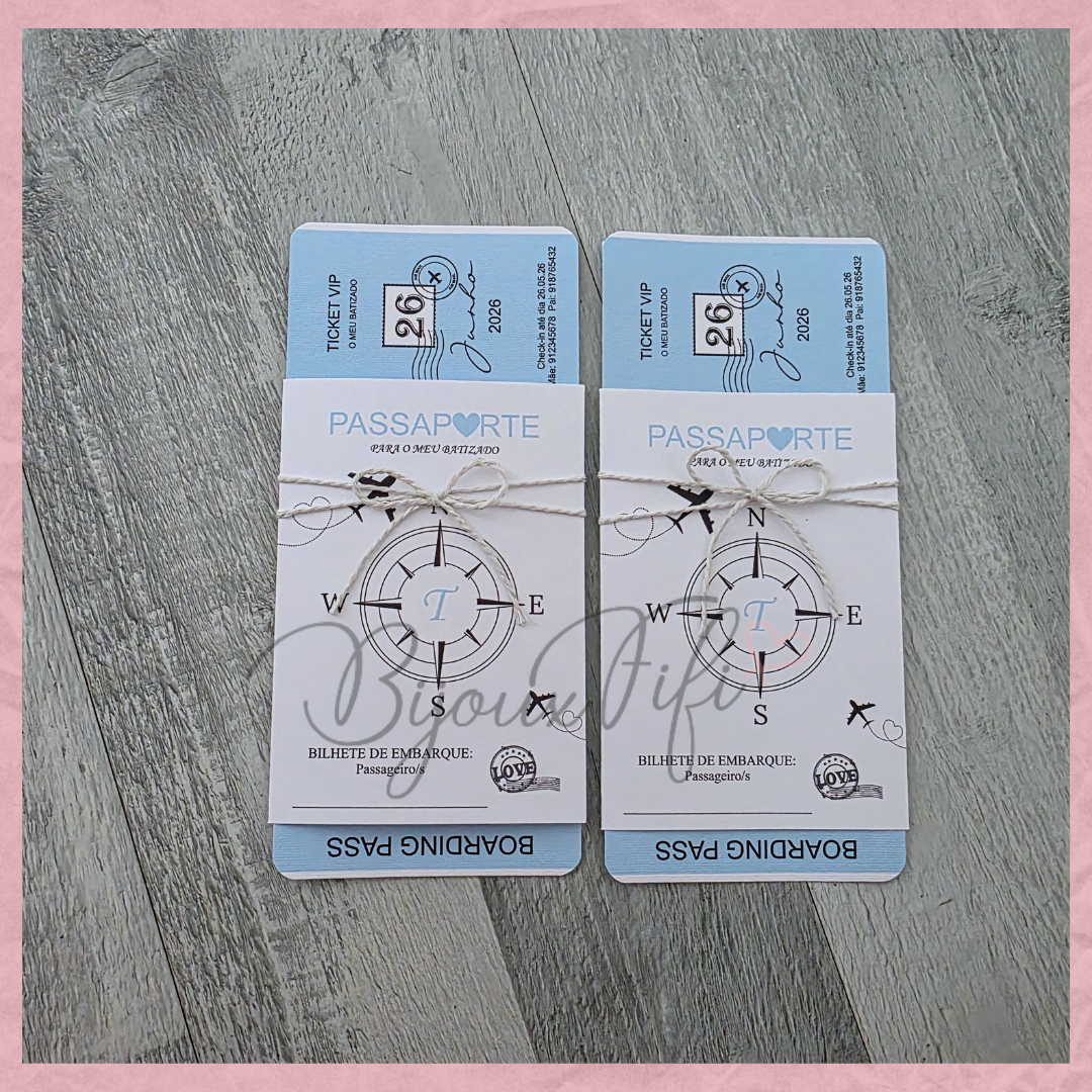 Convite Passaporte "Fly in the sky"