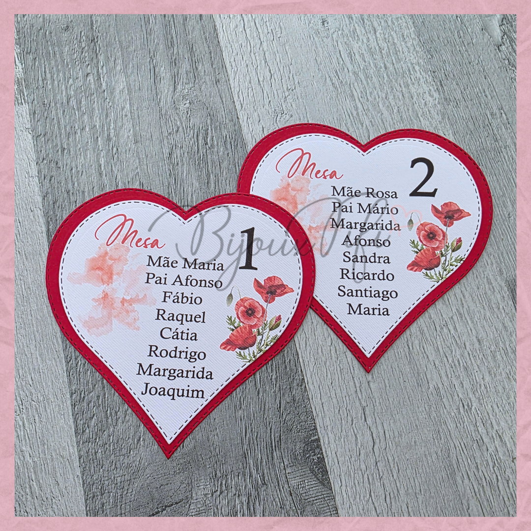 Cartões Seating Plan ❤️ "Of my heart"