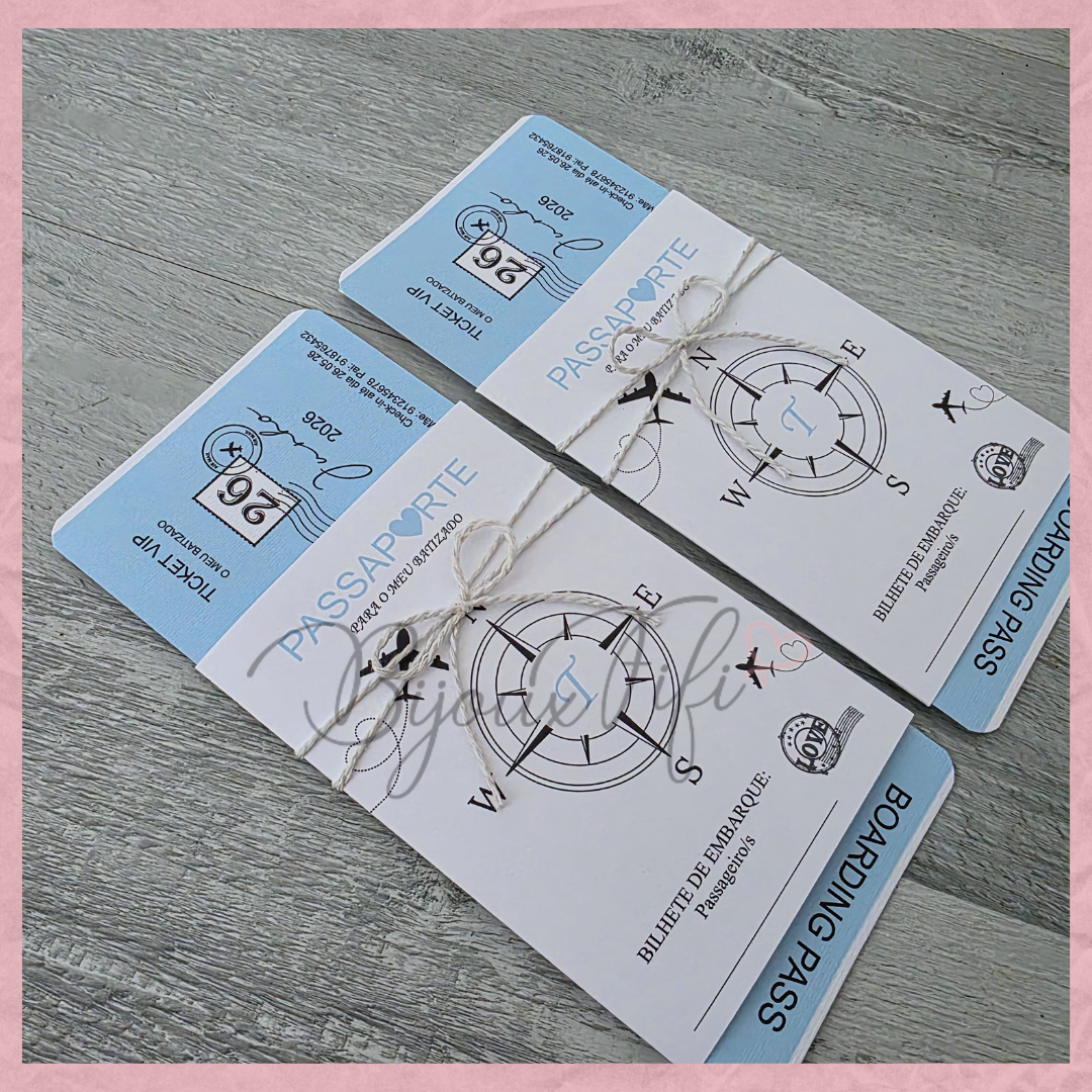 Convite Passaporte "Fly in the sky"