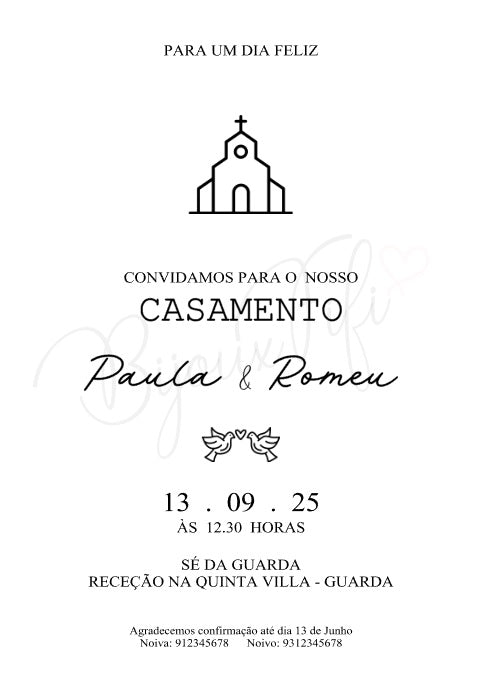 Convite Digital Wedding "Minimalist"