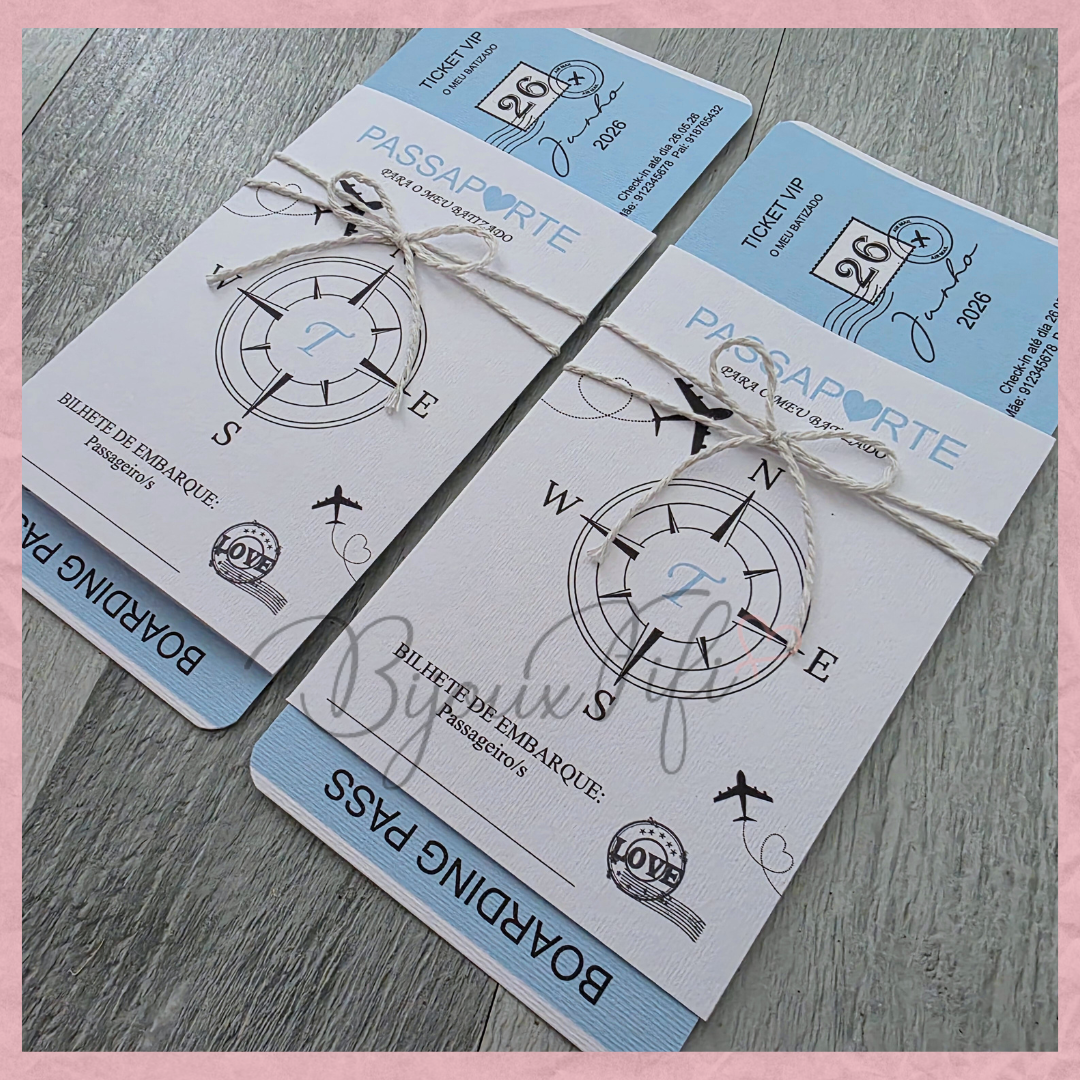 Convite Passaporte "Fly in the sky"