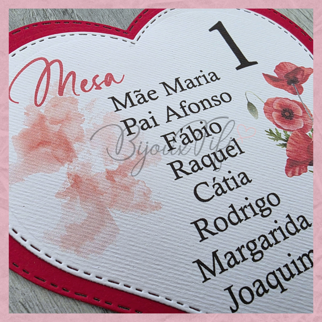 Cartões Seating Plan ❤️ "Of my heart"