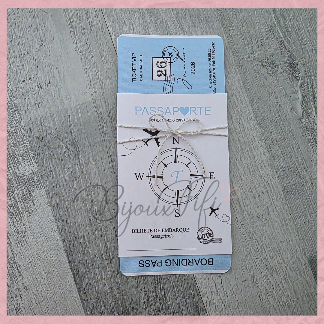 Convite Passaporte "Fly in the sky"