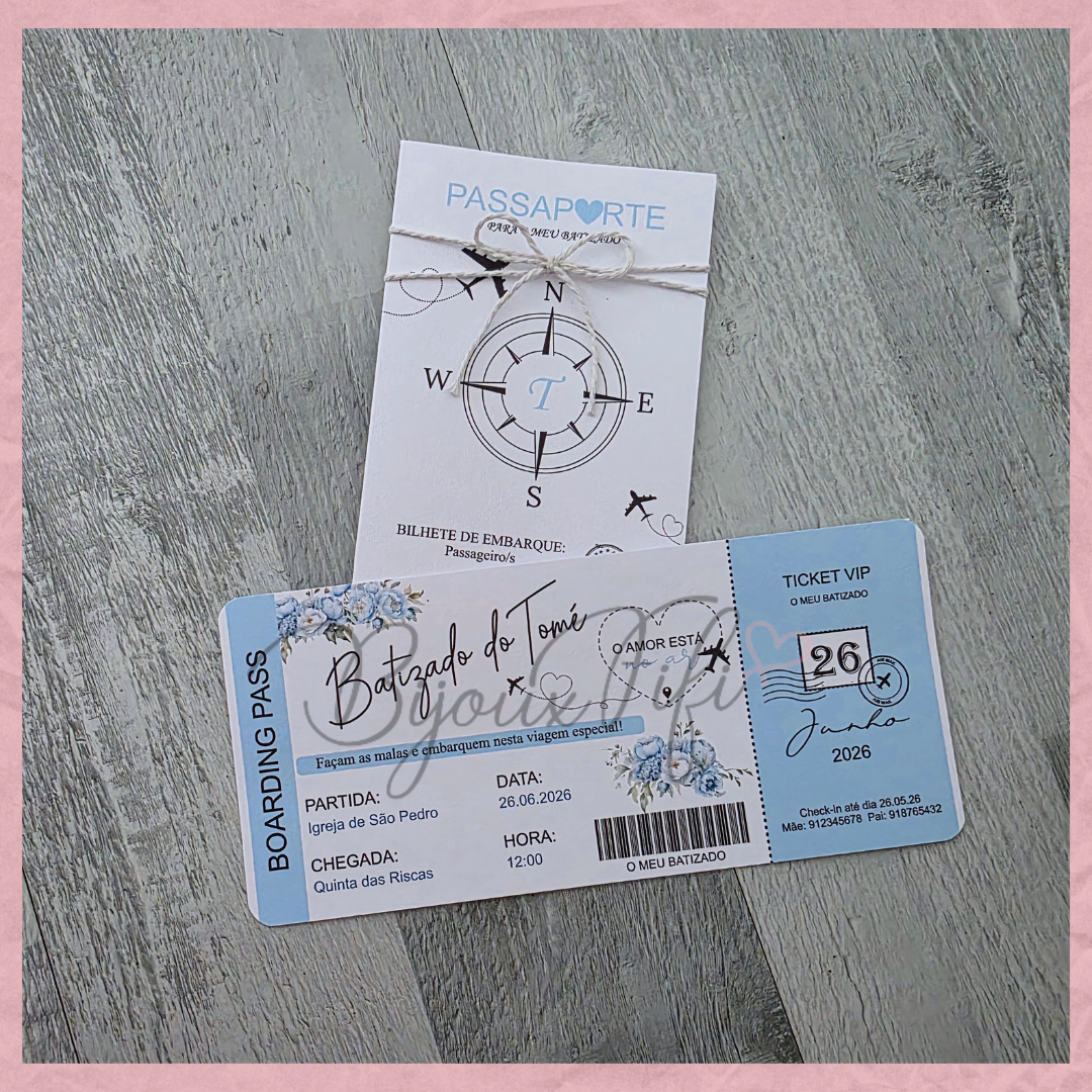 Convite Passaporte "Fly in the sky"
