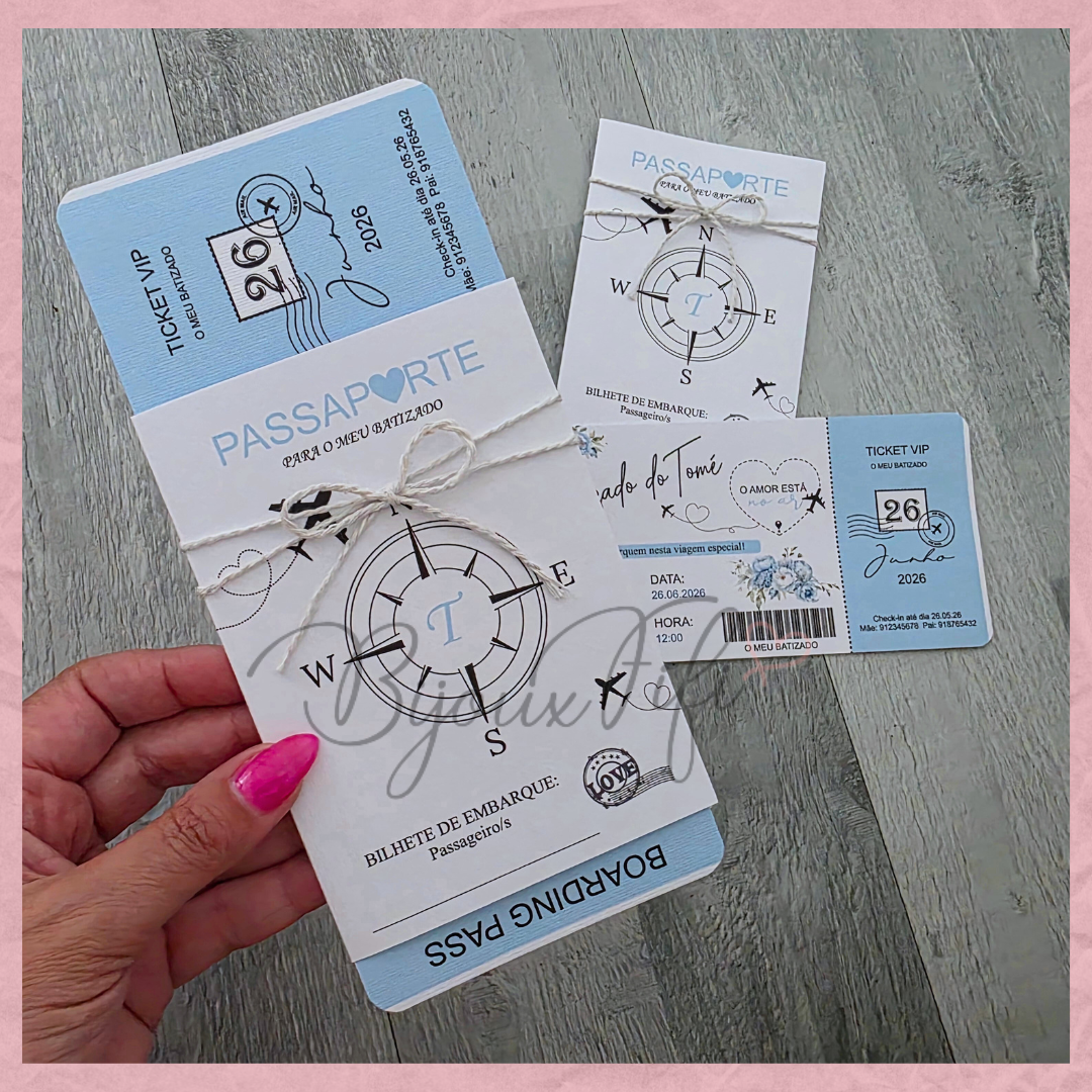 Convite Passaporte "Fly in the sky"