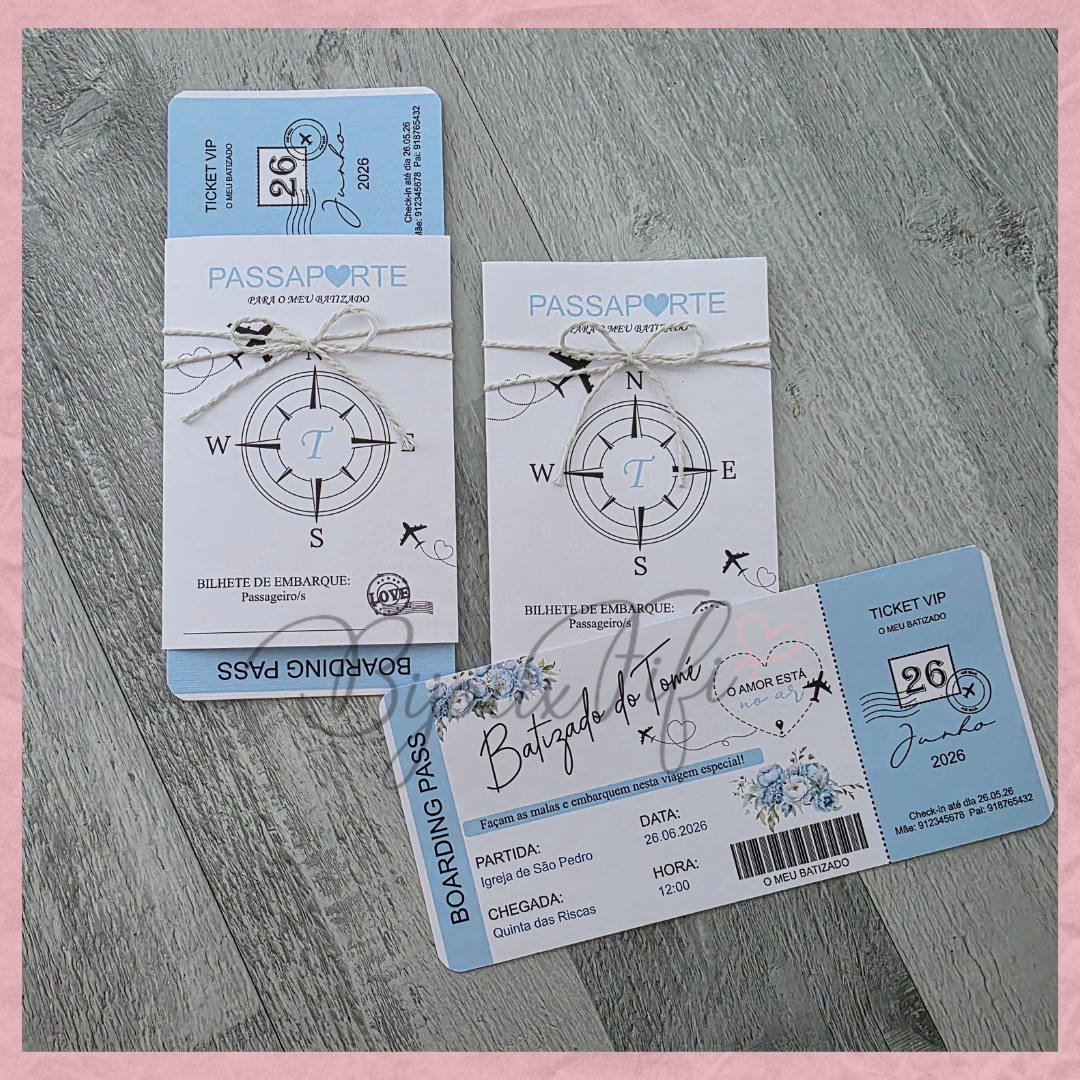 Convite Passaporte "Fly in the sky"