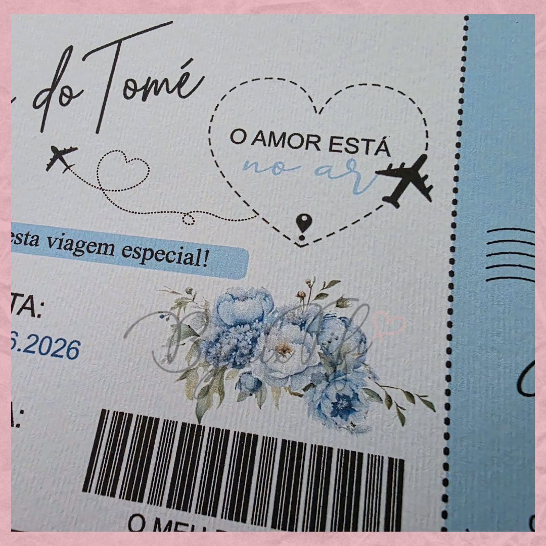 Convite Passaporte "Fly in the sky"