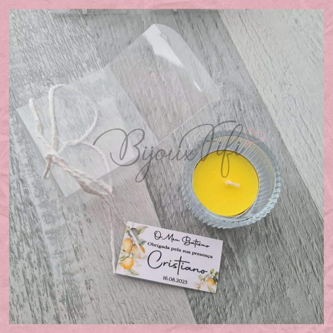 Suporte com vela em caixa "Lemon" MB063