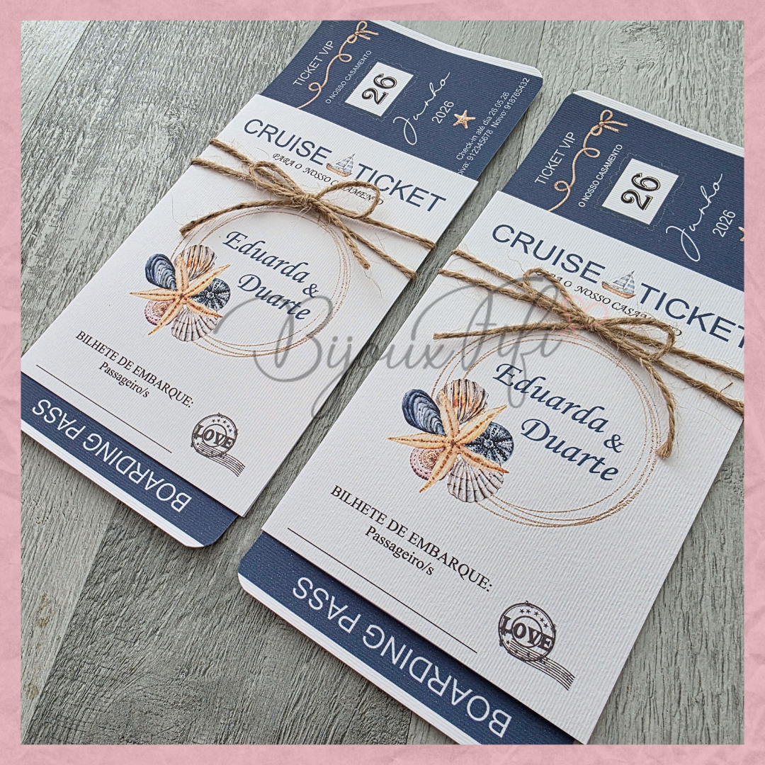 Convite Wedding "Cruise Ticket"