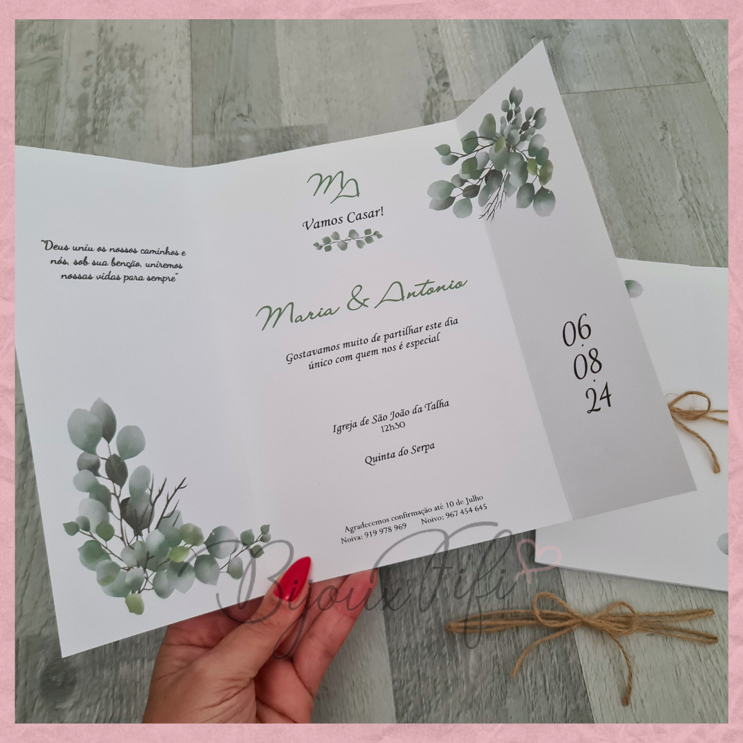 Convite Wedding "Eucalyptus" MB056