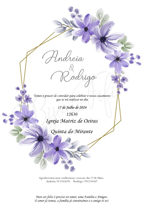 Convite Digital Wedding "Purple"