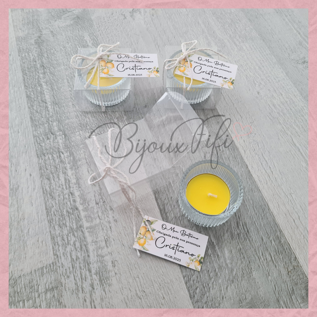 Suporte com vela em caixa "Lemon" MB063