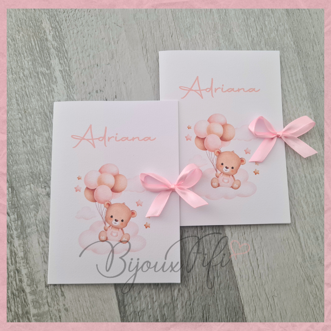 Convite Livro "Cute Bear" Rose