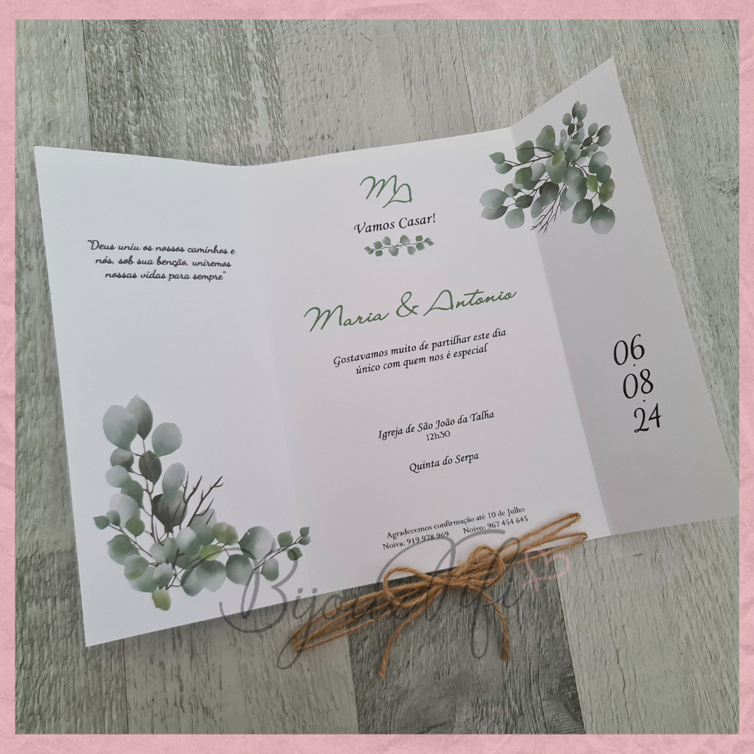 Convite Wedding "Eucalyptus" MB056