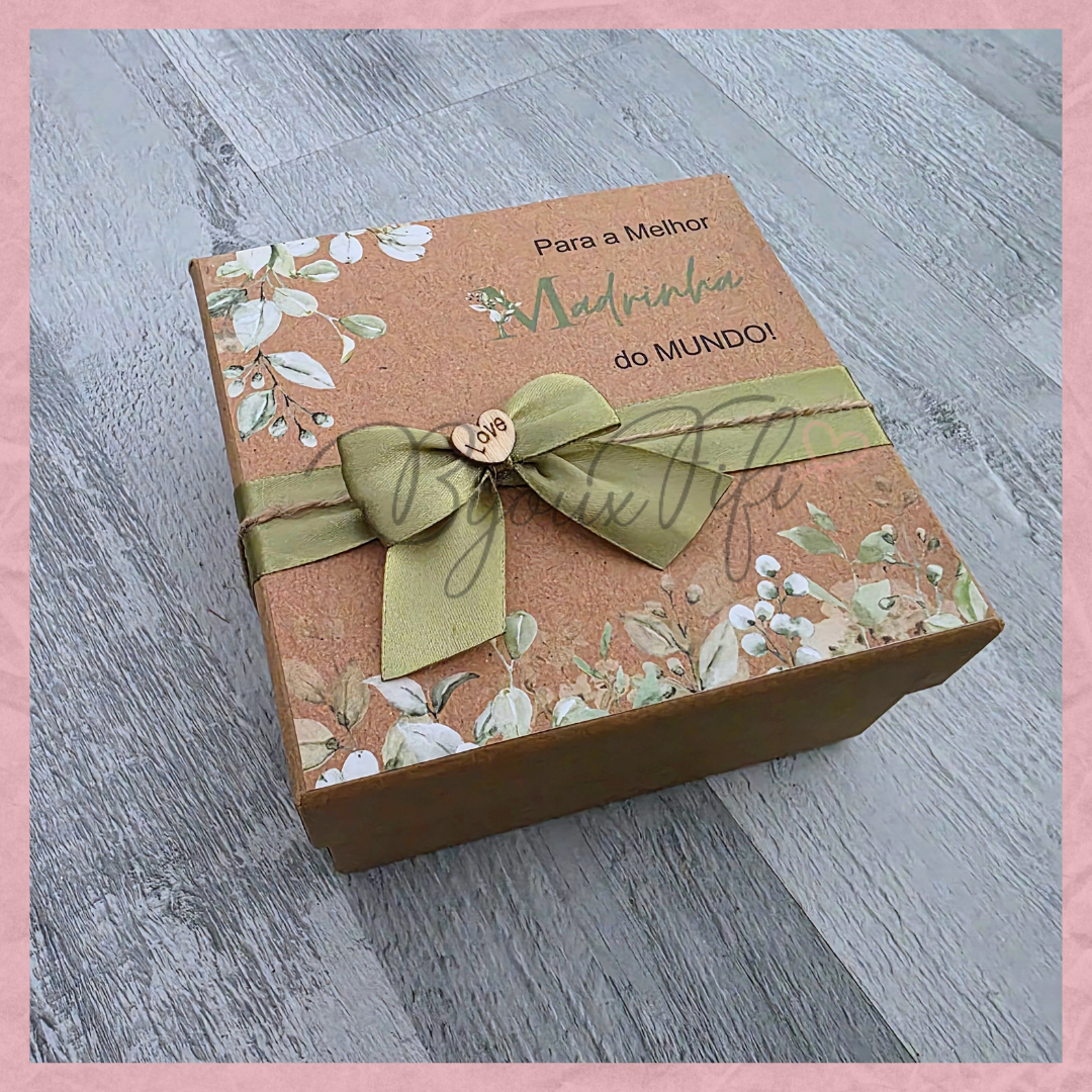 Caixa Oferta Madrinha/Avó/Mãe "Greenery"