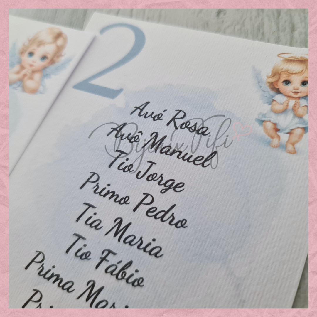 Cartões Seating Plan "Cute Angel"