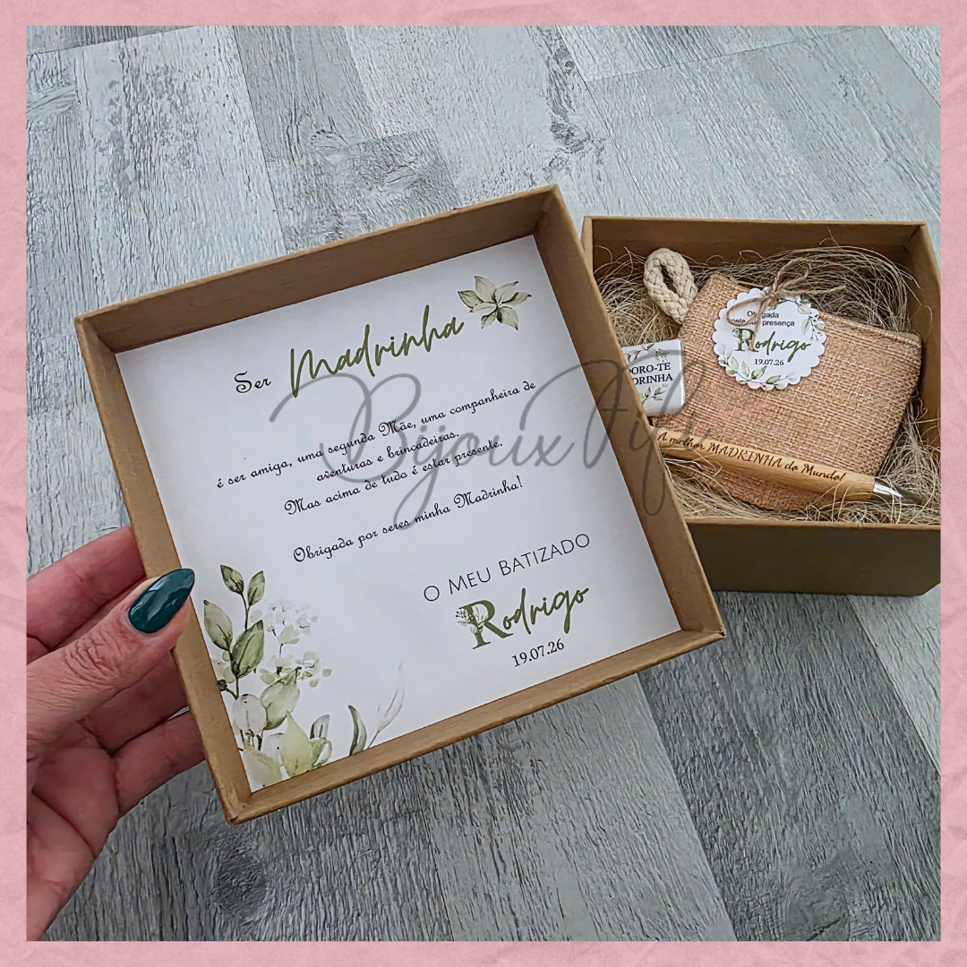 Caixa Oferta Madrinha/Avó/Mãe "Greenery"