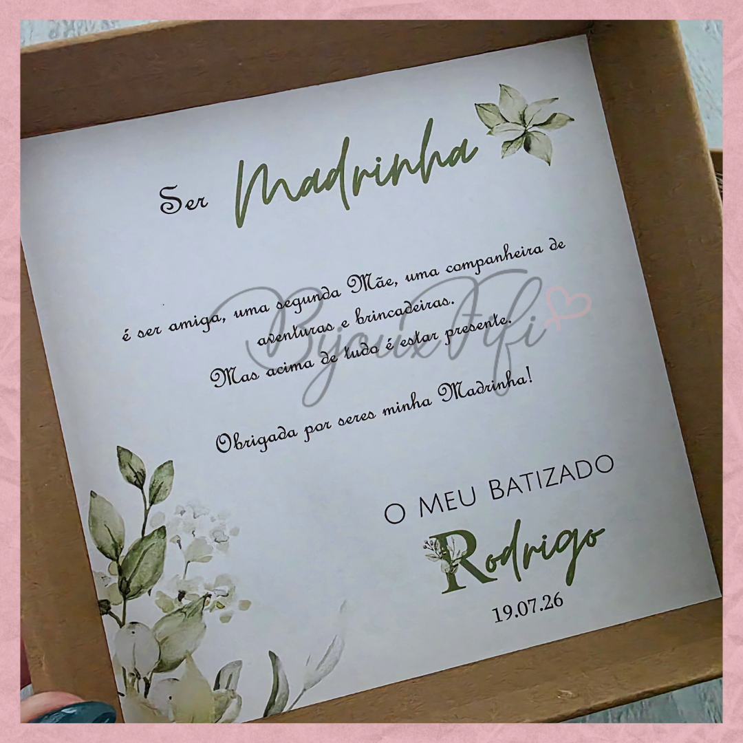 Caixa Oferta Madrinha/Avó/Mãe "Greenery"
