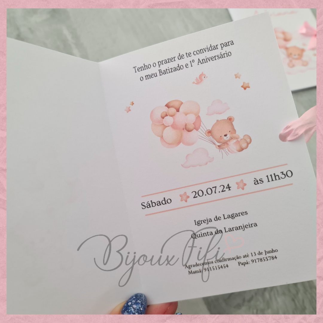 Convite Livro "Cute Bear" B