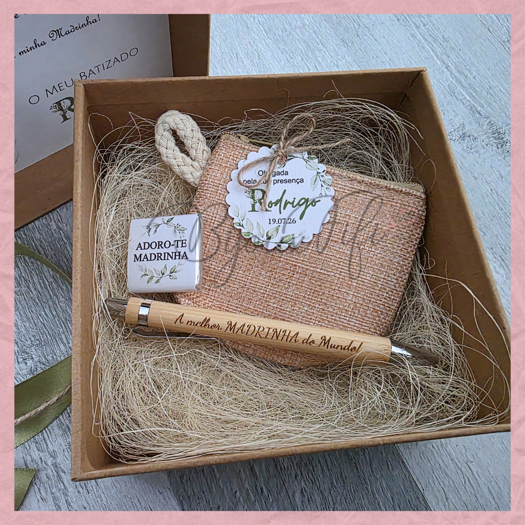 Caixa Oferta Madrinha/Avó/Mãe "Greenery"