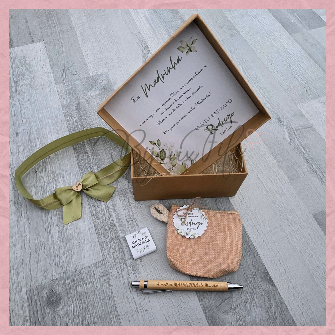 Caixa Oferta Madrinha/Avó/Mãe "Greenery"