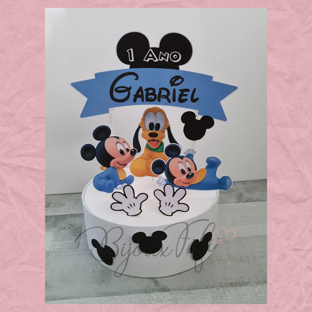 Topo de Bolo "Mickey/Minnie Baby"